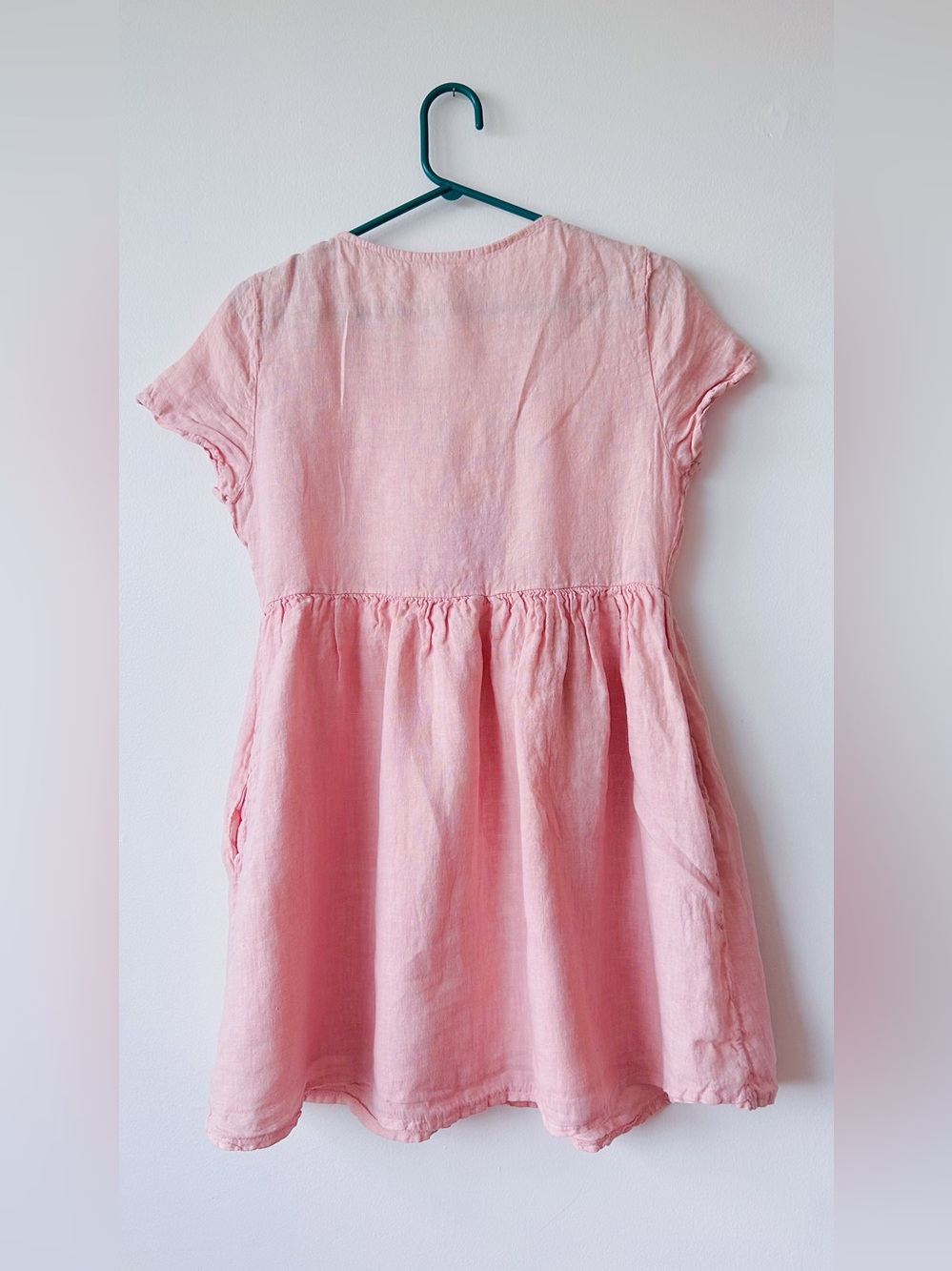 Jillian Harris x Priv Blush Pink Linen Button Up Babydoll Dress size S - Picture 3 of 8